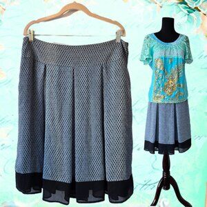 Worthington Blue Flared A-Line Chiffon Skirt